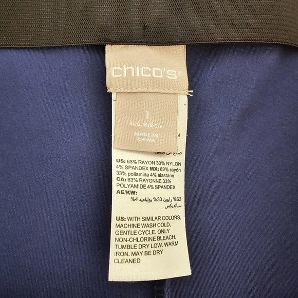 Chico's Ponte Knit Pull On High Waist Blue Leggings Pants - Picture 8 of 8